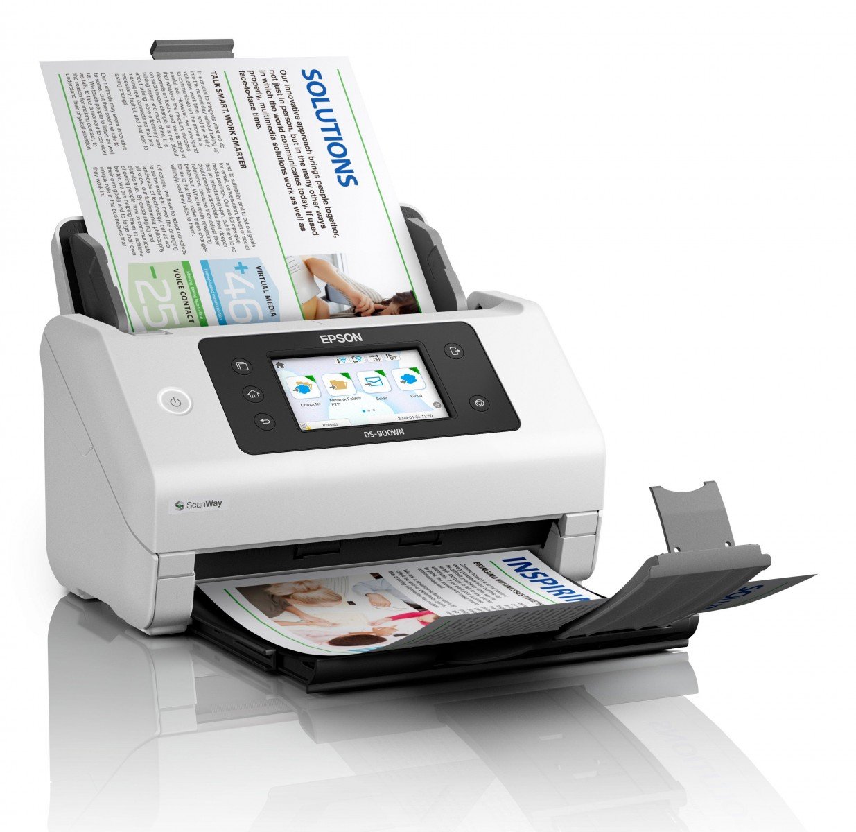 EPSON WorkForce DS-900WN Scanner A4 network and Wifi 70ppm/140ipm feeder 100 sheets