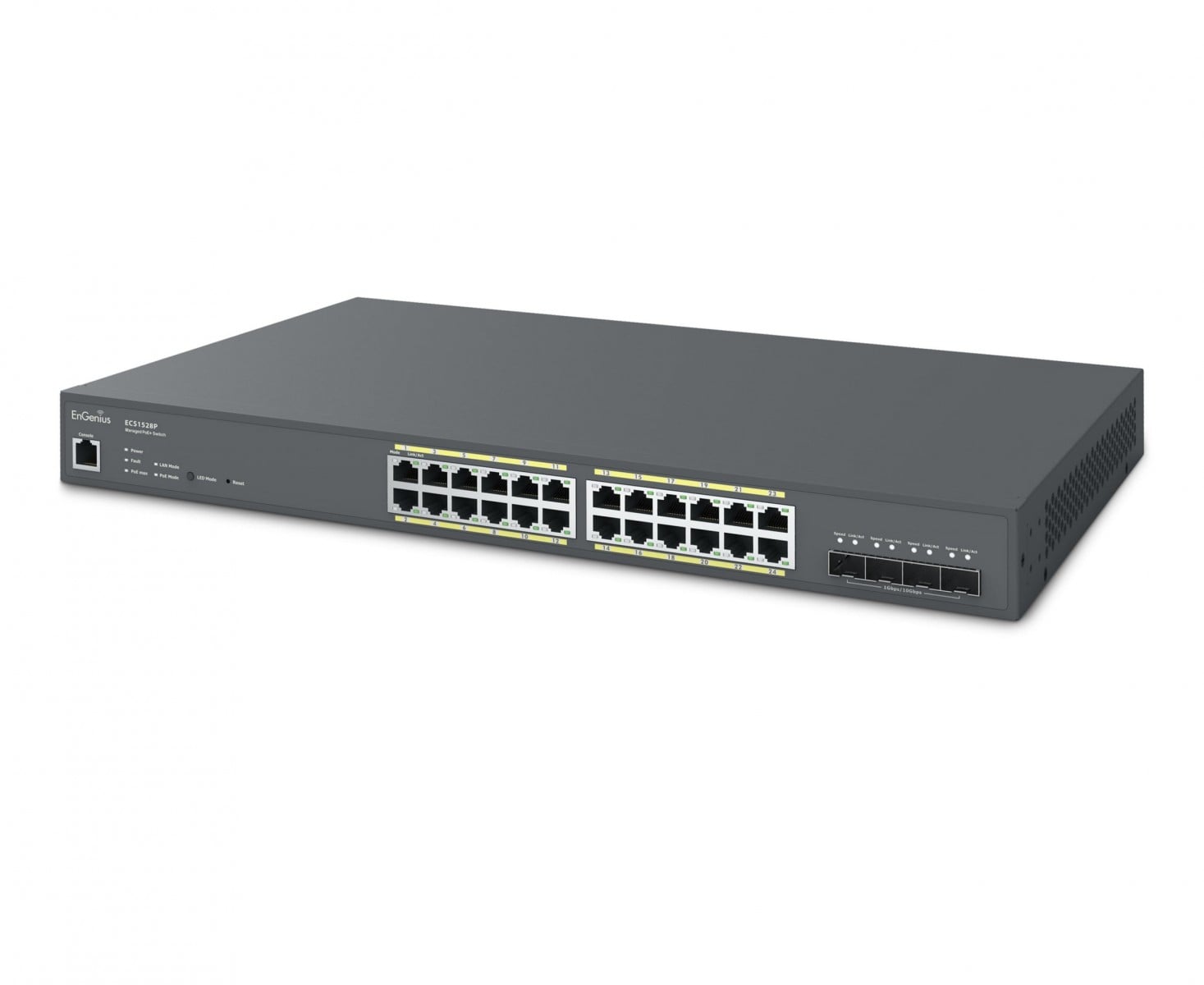 EnGenius ECS1528P Commutateur géré 24x RJ45 Gigabit PoE+ 240W, 4x SFP+, EnGenius Cloud