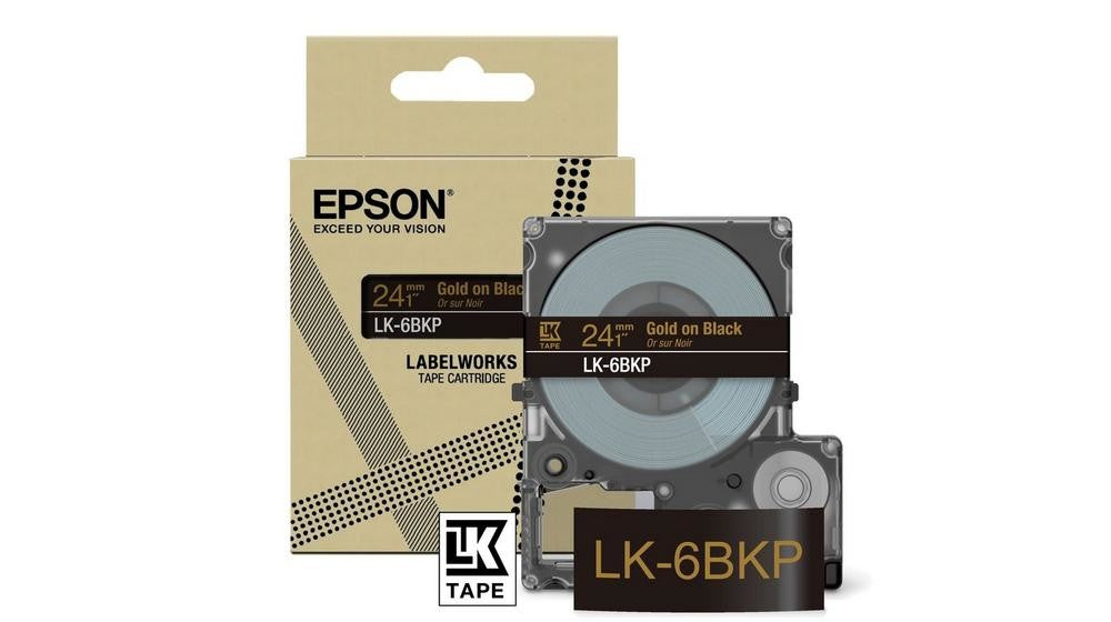 EPSON Metallic Tape Black/Gold 24mm 9m LK-6BKP
