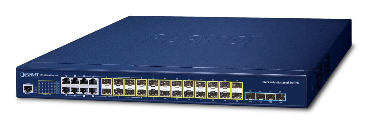 PLANET Layer 3 16-Port 100/1000X SFP Géré L3 10G Ethernet (100/1000/10000) 1U Bleu