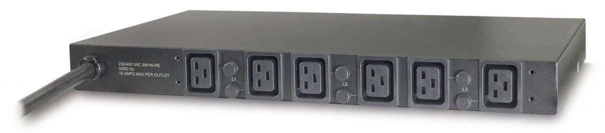 APC Basic Rack PDU Rack AC 400V 22 kW 3-phase input IEC 60309 output connectors 6 IEC 60320 C19 2.44m cord Black