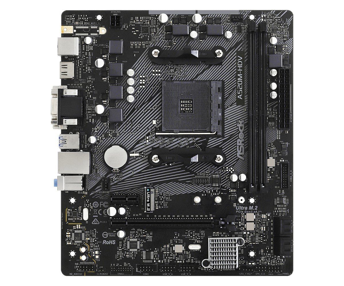 Asrock A520M-HDV Emplacement AM4 micro ATX