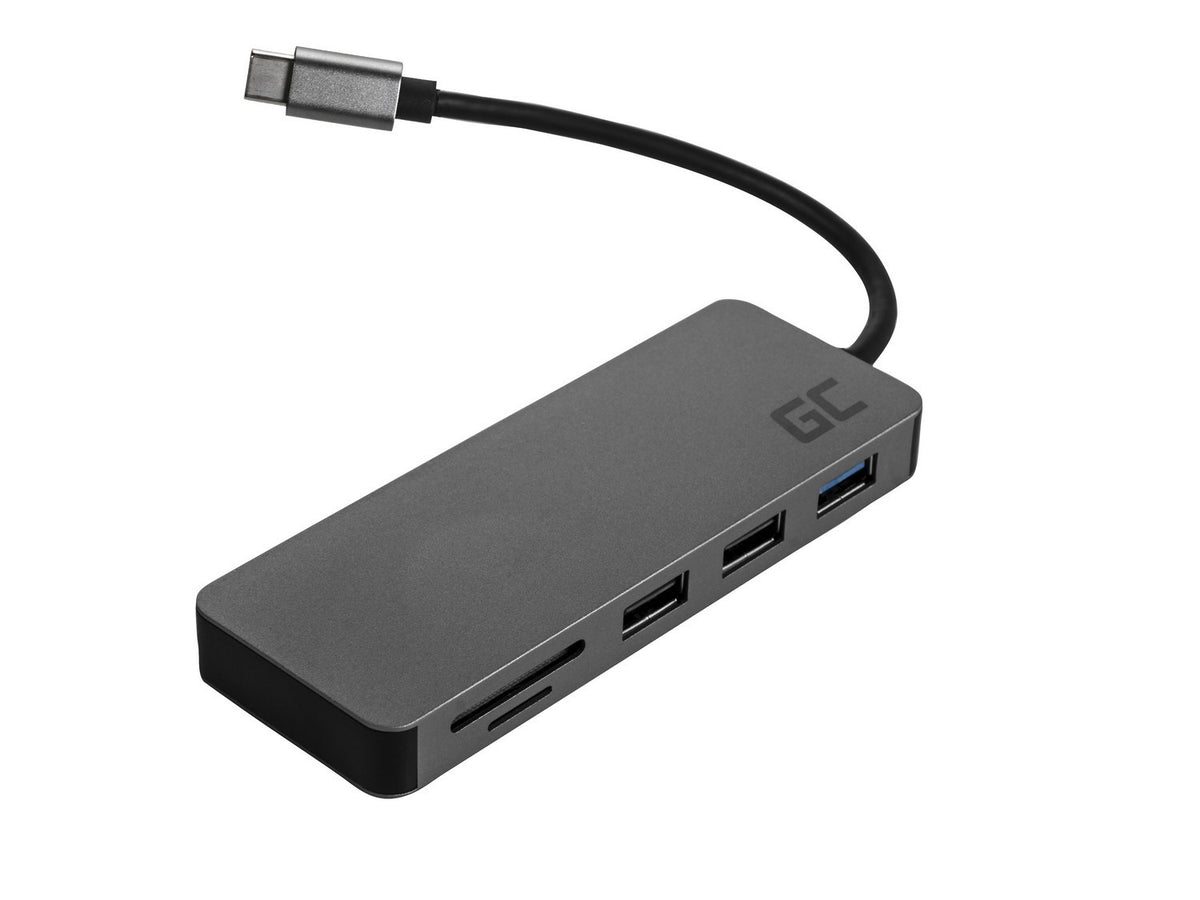 Green Cell AK50 hub & concentrateur USB 3.2 Gen 1 (3.1 Gen 1) Type-C Argent