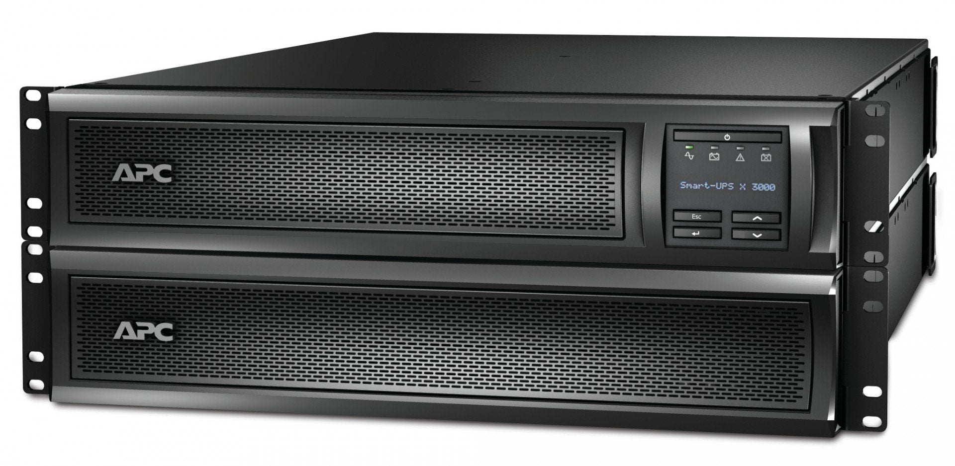APC Smart-UPS X 3000 Rack/Tower LCD UPS AC 208/230V 2.7 kW 3000VA 1-phase Ethernet 10/100 RS-232 output connectors 11 2U Black