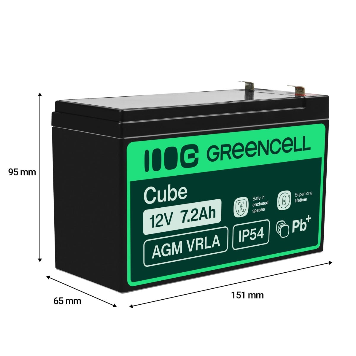Green Cell AGM05 Batterie de l'onduleur Sealed Lead Acid (VRLA) 12 V 7,2 Ah