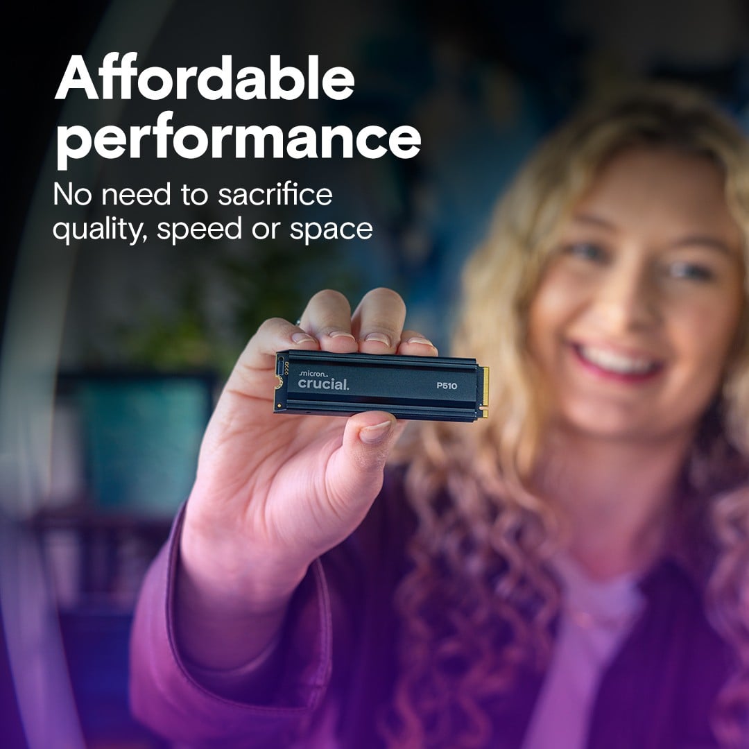 Crucial P510 2TB NVMe SSD w/heatsink