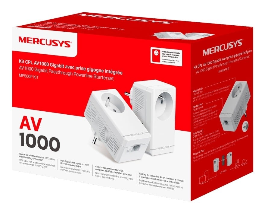 TP-LINK AV1000 Gigabit Passthrough Powerline Starter Kit
