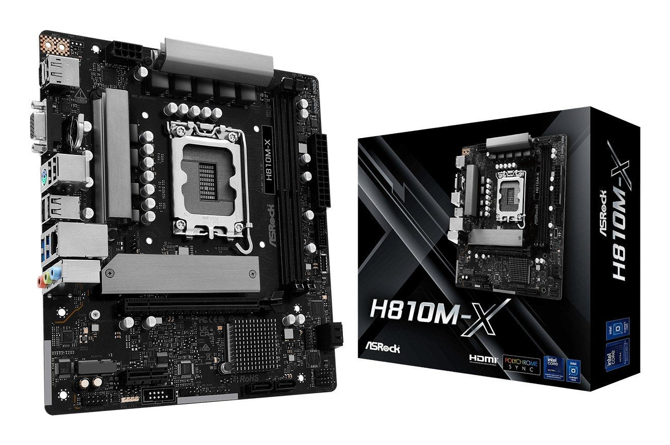 ASRock 90-MXBS4-A0UAYZ H810M-X Carte mere Micro ATX avec DDR5 et Ethernet 2,5 Gigabit