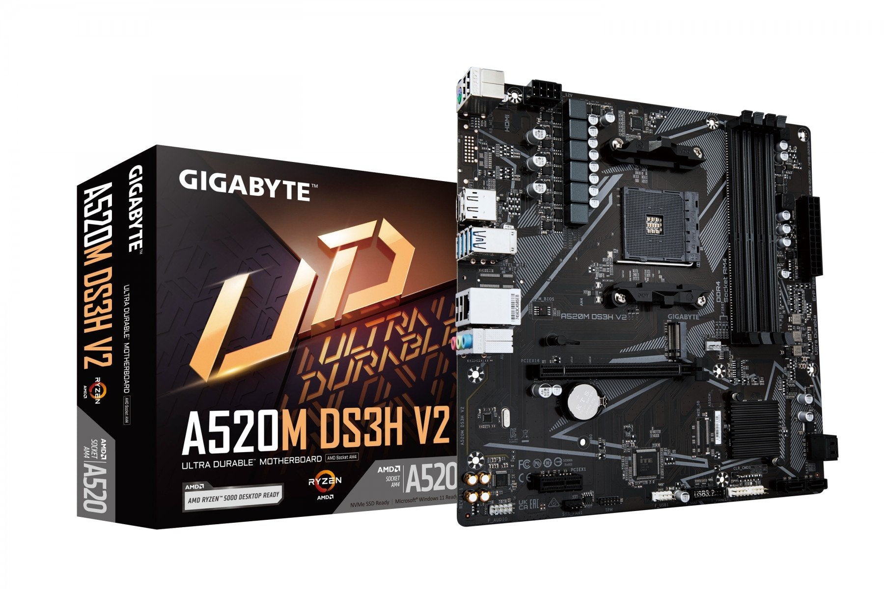 GIGABYTE A520M DS3H V2 carte mere Emplacement AM4 micro ATX