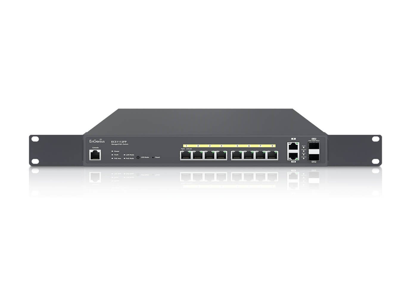 EnGenius ECS1112FP commutateur réseau Géré L2+ Gigabit Ethernet (10/100/1000) Connexion Ethernet, supportant l'alimentation via ce port (PoE) Noir