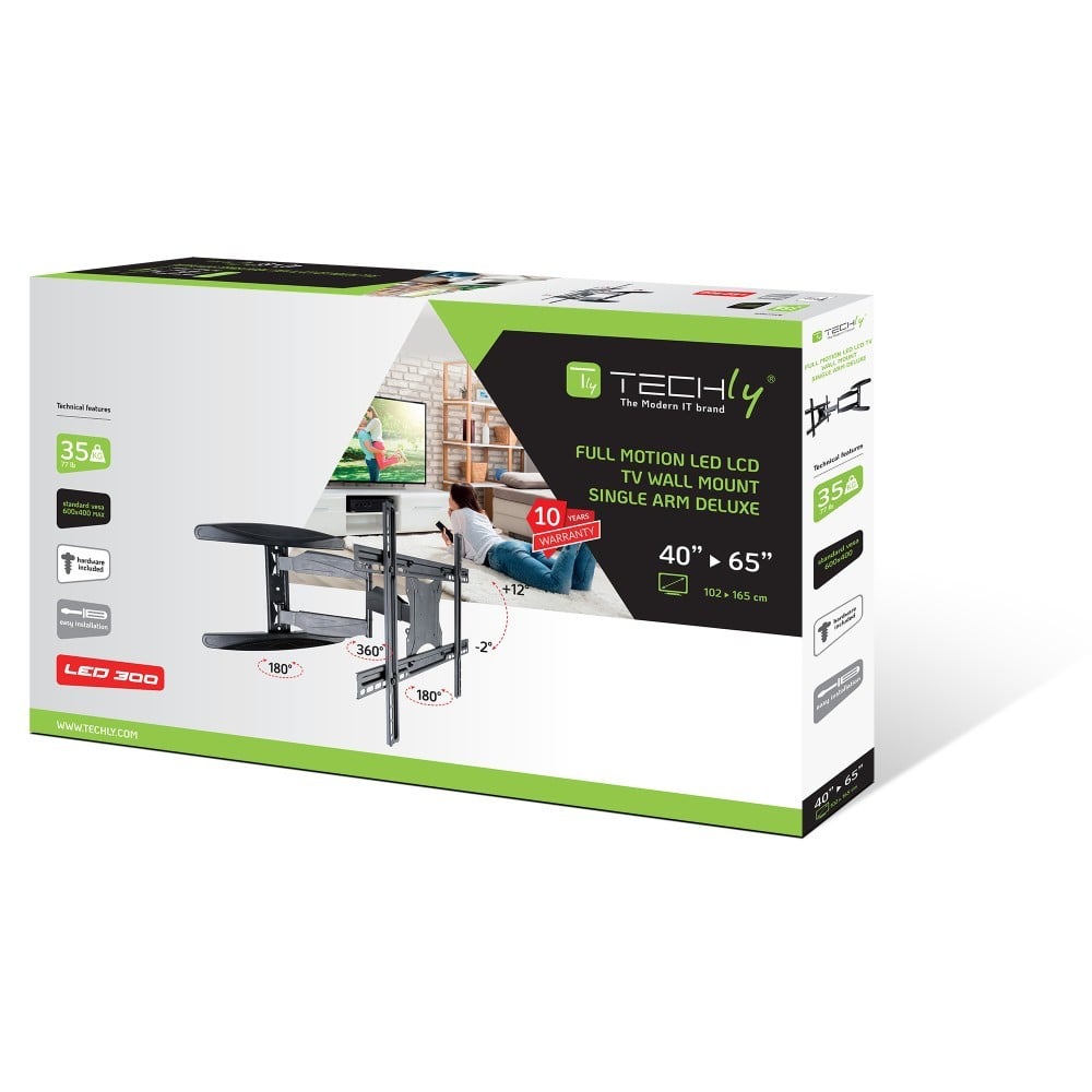 "Techly ICA-PLB 171L Support mural pour TV 40-65"" LED/LCD 35kg pivotant inclinable"