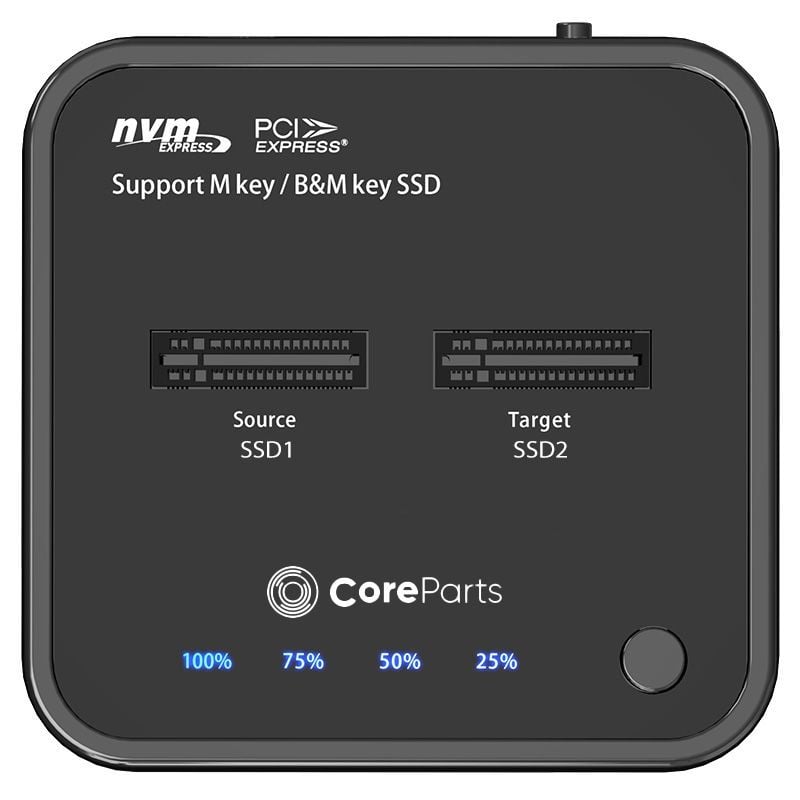 CoreParts MS-CLONER-NVME station d'accueil pour disques de stockage USB 3.2 Gen 2 (3.1 Gen 2) Type-C Noir
