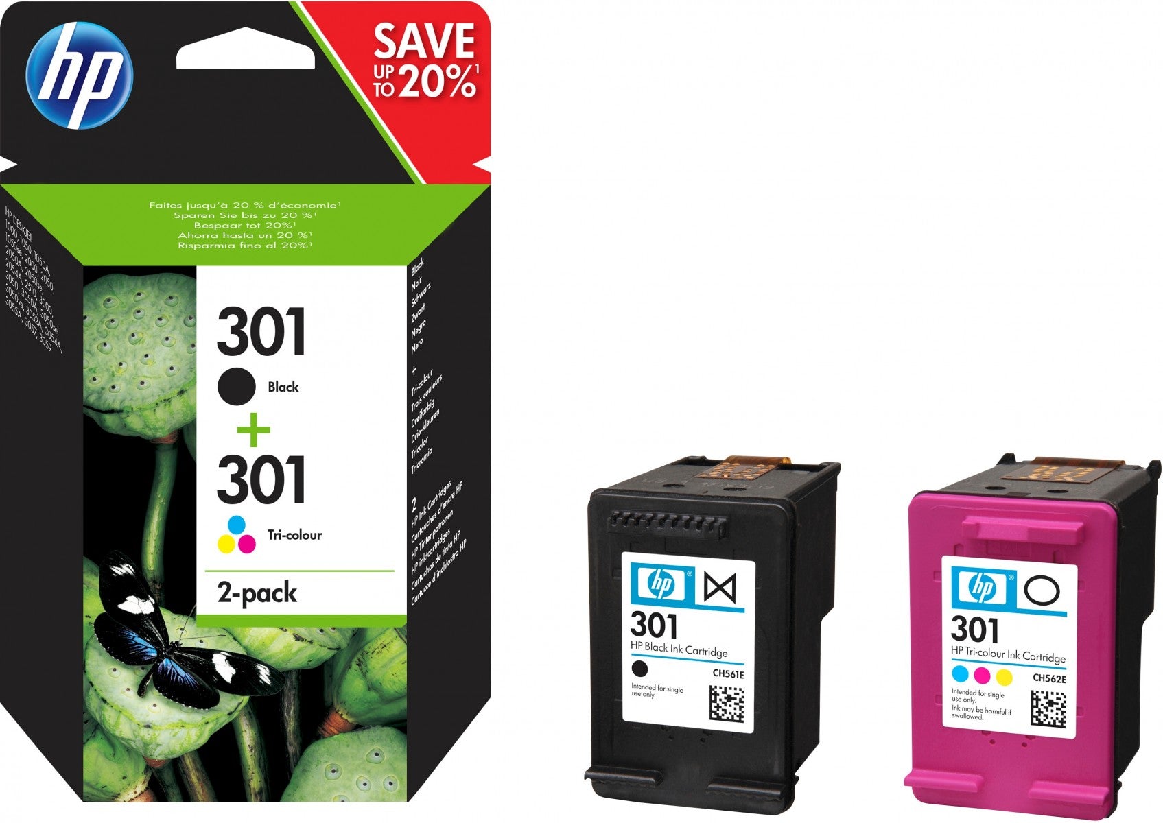 HP 301 Ink Cart Combo 2-Pack