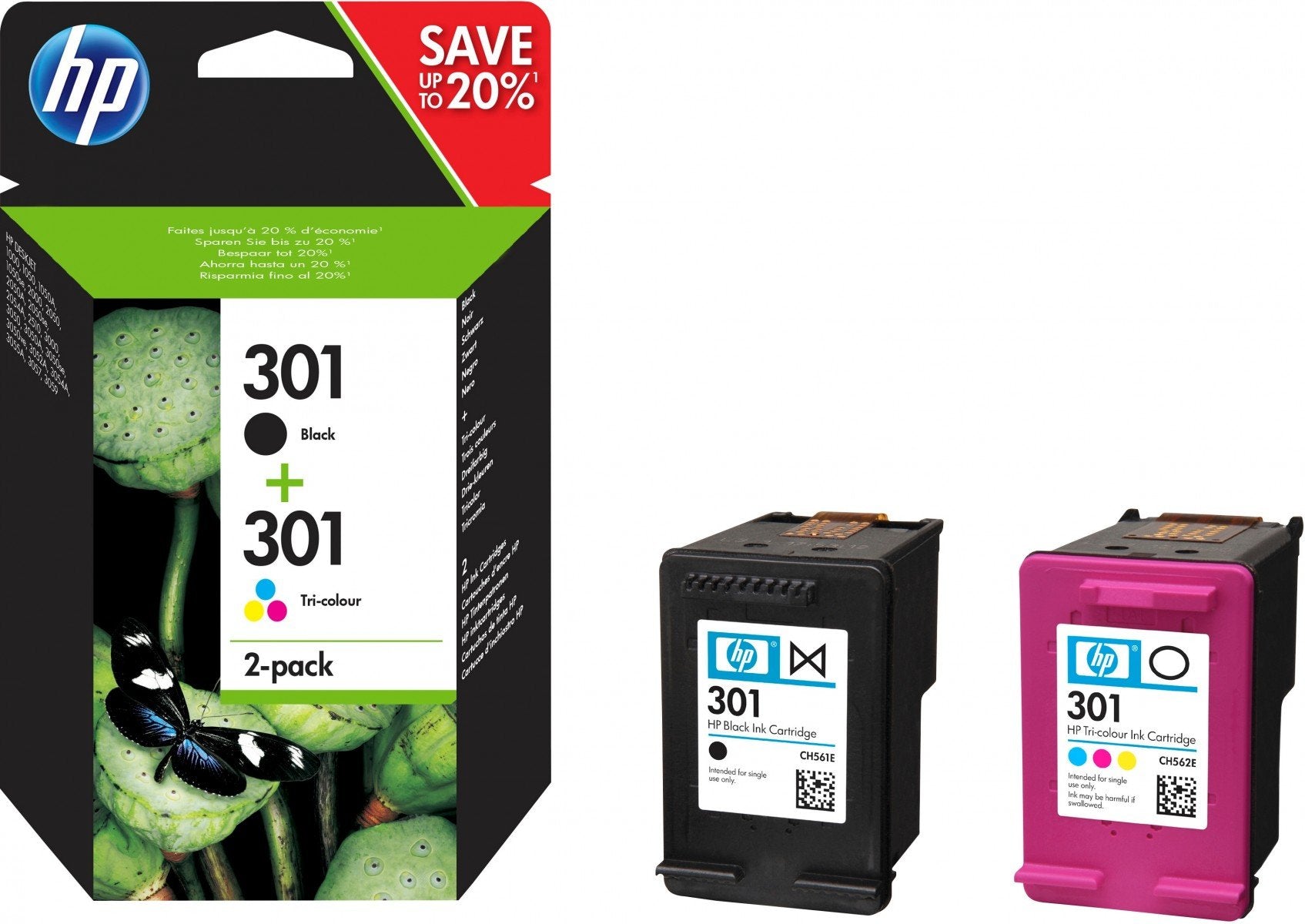 HP 301 Ink Cart Combo 2-Pack Blister