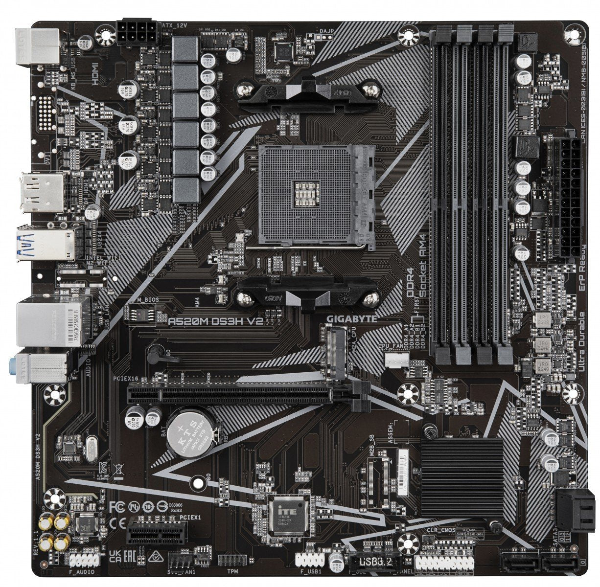 GIGABYTE A520M DS3H V2 carte mere Emplacement AM4 micro ATX
