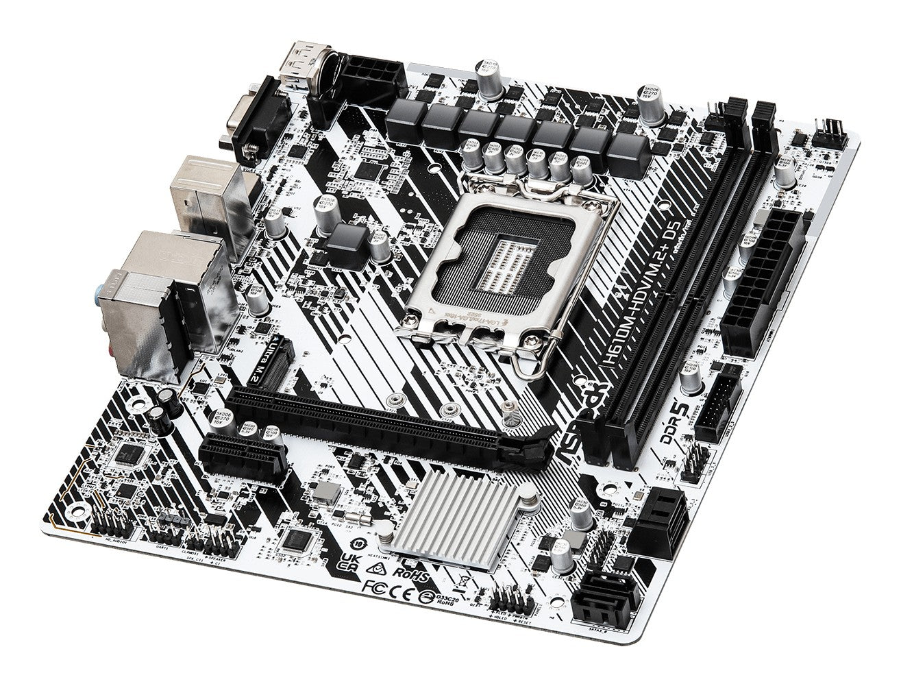 ASRock 90-MXBM50-A0UAYZ Carte mere H610M HDV Micro ATX avec support DDR5