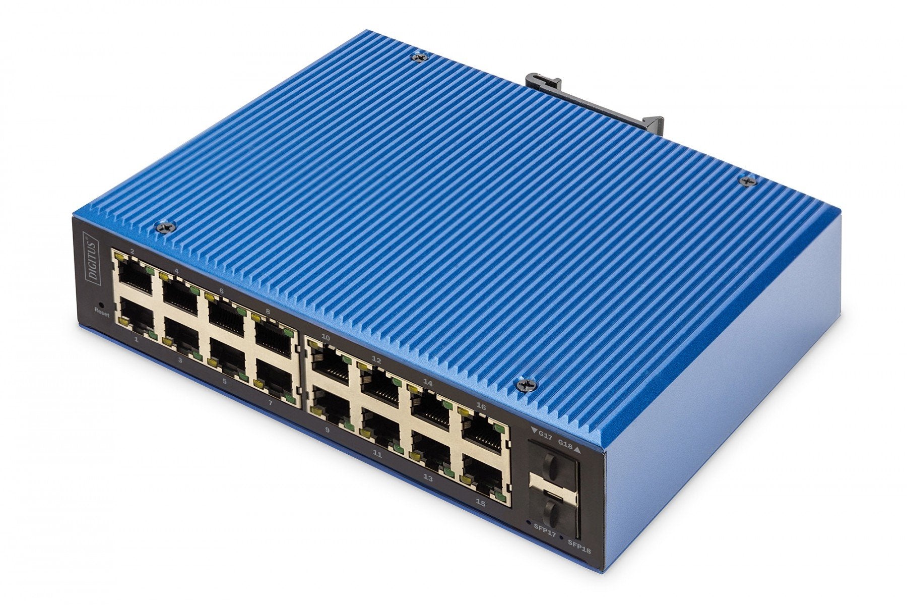 Digitus DN-651159 commutateur réseau Géré Gigabit Ethernet (10/100/1000) Connexion Ethernet, supportant l'alimentation via ce port (PoE) Noir, Bleu