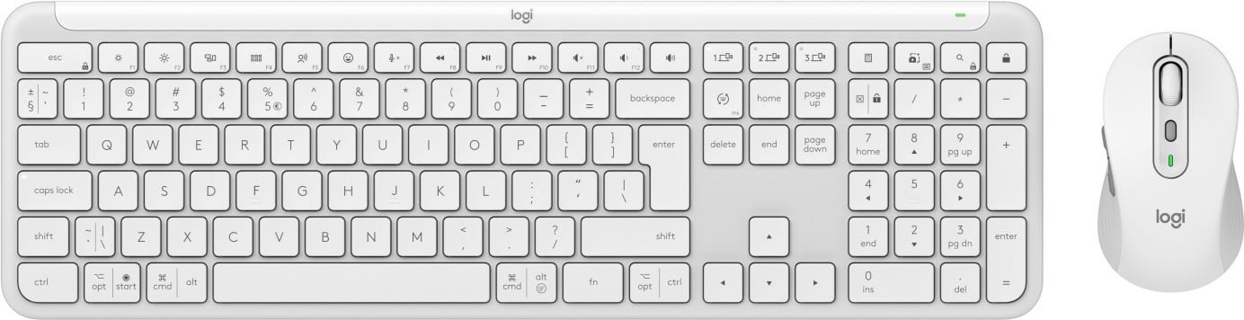 Logitech 920-012491 clavier Souris incluse Bureau RF sans fil + Bluetooth QWERTY US International Blanc