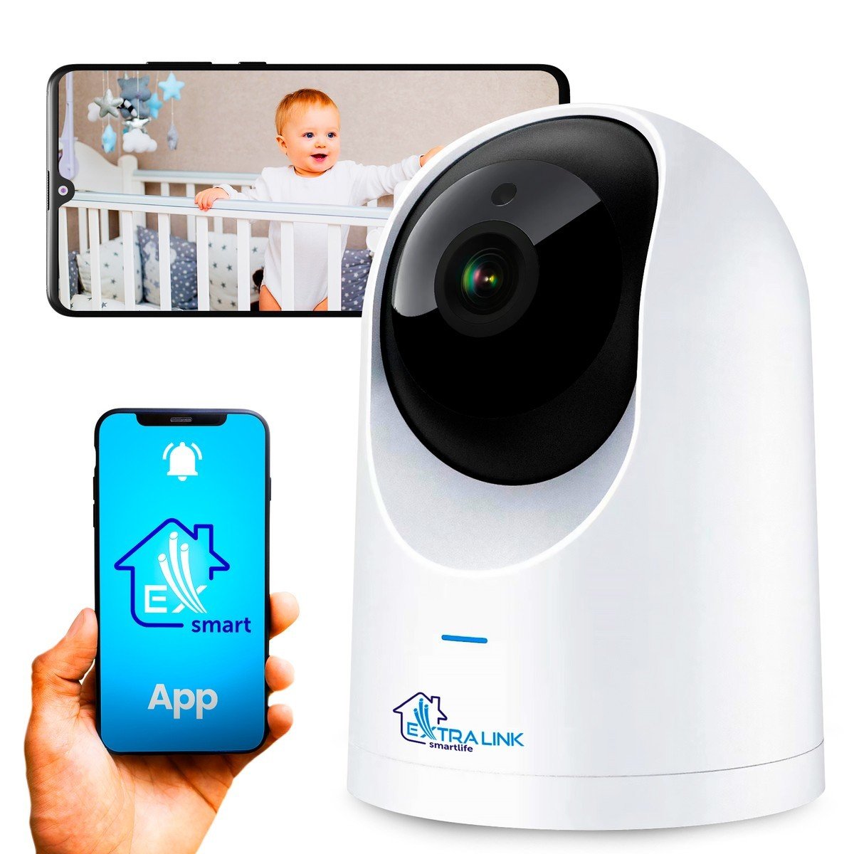 Extralink Smart Life HomeEye | Caméra IP | PTZ, Wi-Fi, 2.5K, 4MP, Babyphone
