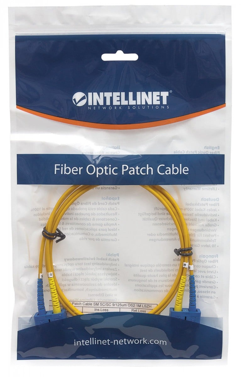 Intellinet 470605 câble de fibre optique 1 m SC OS2 Jaune