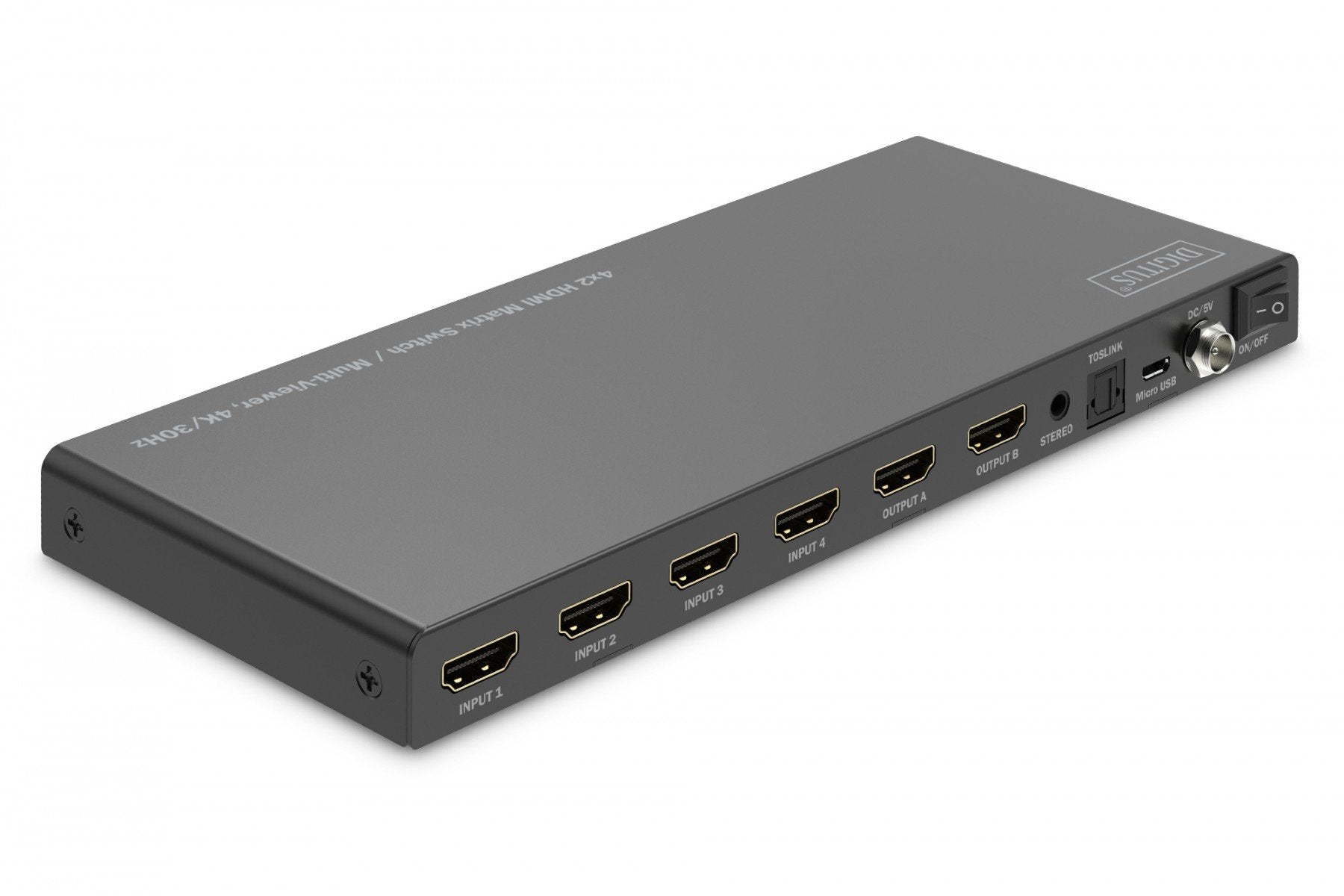 Commutateur/Matrix HDMI 4/2 ports 4K/30Hz UHD HDCP 1.4 audio avec télécommande