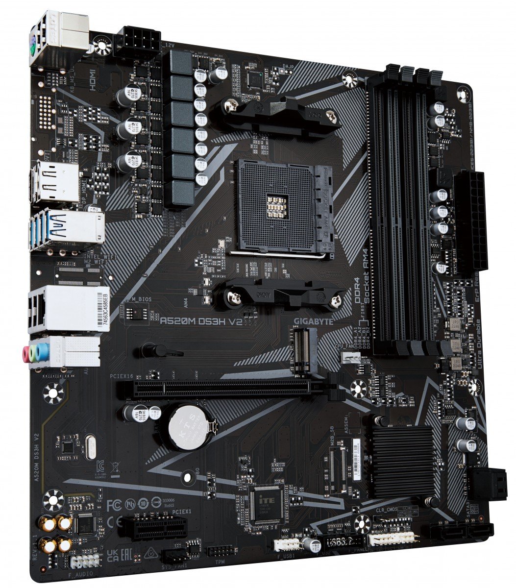 GIGABYTE A520M DS3H V2 carte mere Emplacement AM4 micro ATX