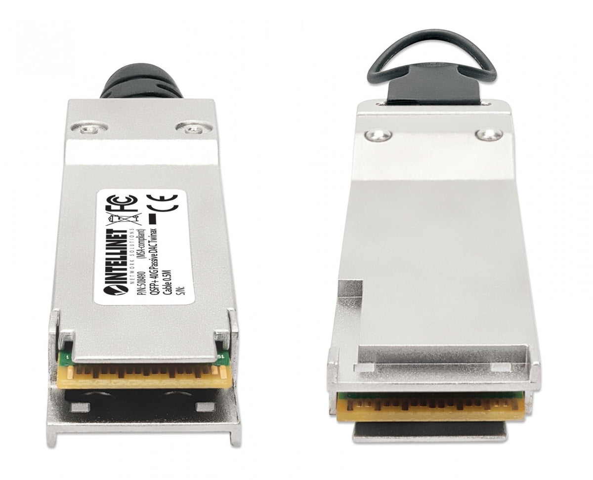 Intellinet 508490 câble InfiniBand et a fibres optiques 0,5 m QSFP+ Noir, Argent