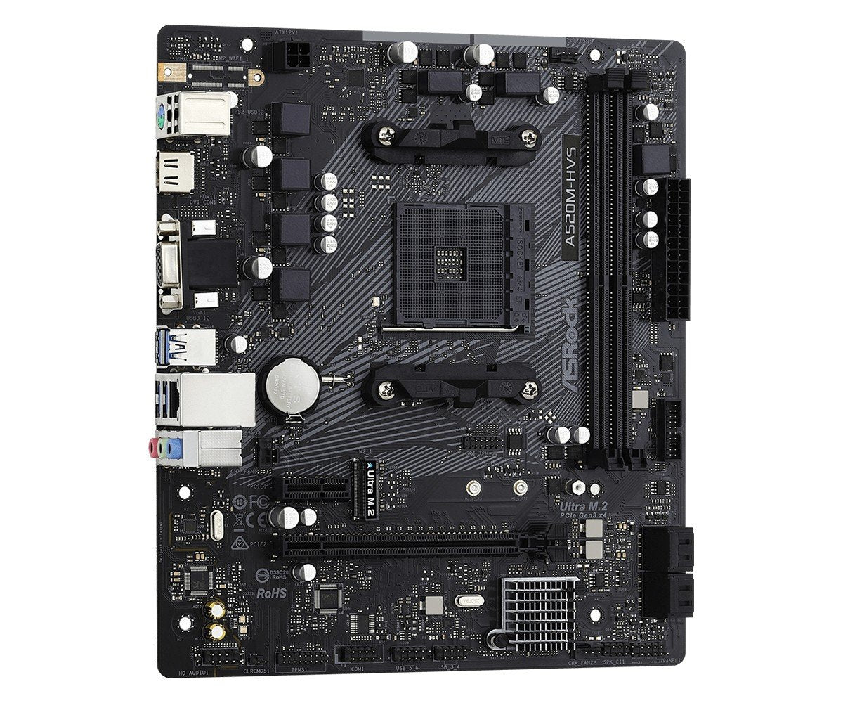 Asrock A520M-HVS AMD A520 Emplacement AM4 micro ATX