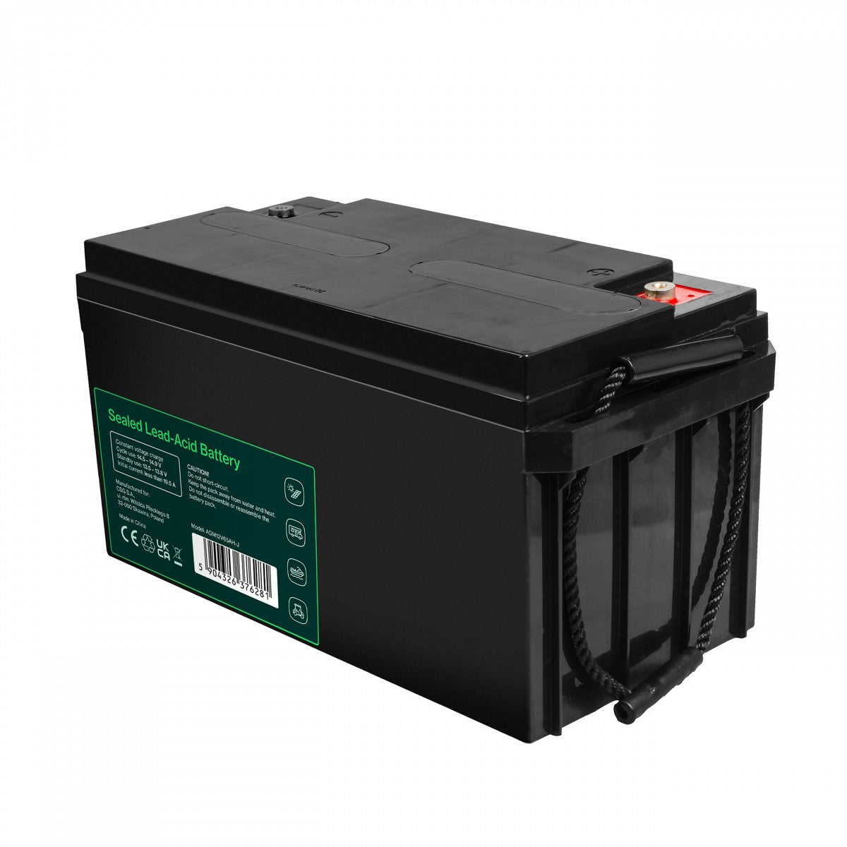 Batterie sans entretien Green Cell Cube AGM VRLA IP54 12V 65Ah pour tondeuses a gazon, scooters, bateaux et fauteuils roulants