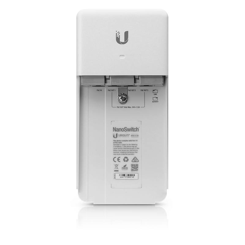 Ubiquiti N-SW Networks NanoSwitch Gigabit Ethernet (10/100/1000) Connexion Ethernet, supportant l'alimentation via ce port (PoE) Blanc