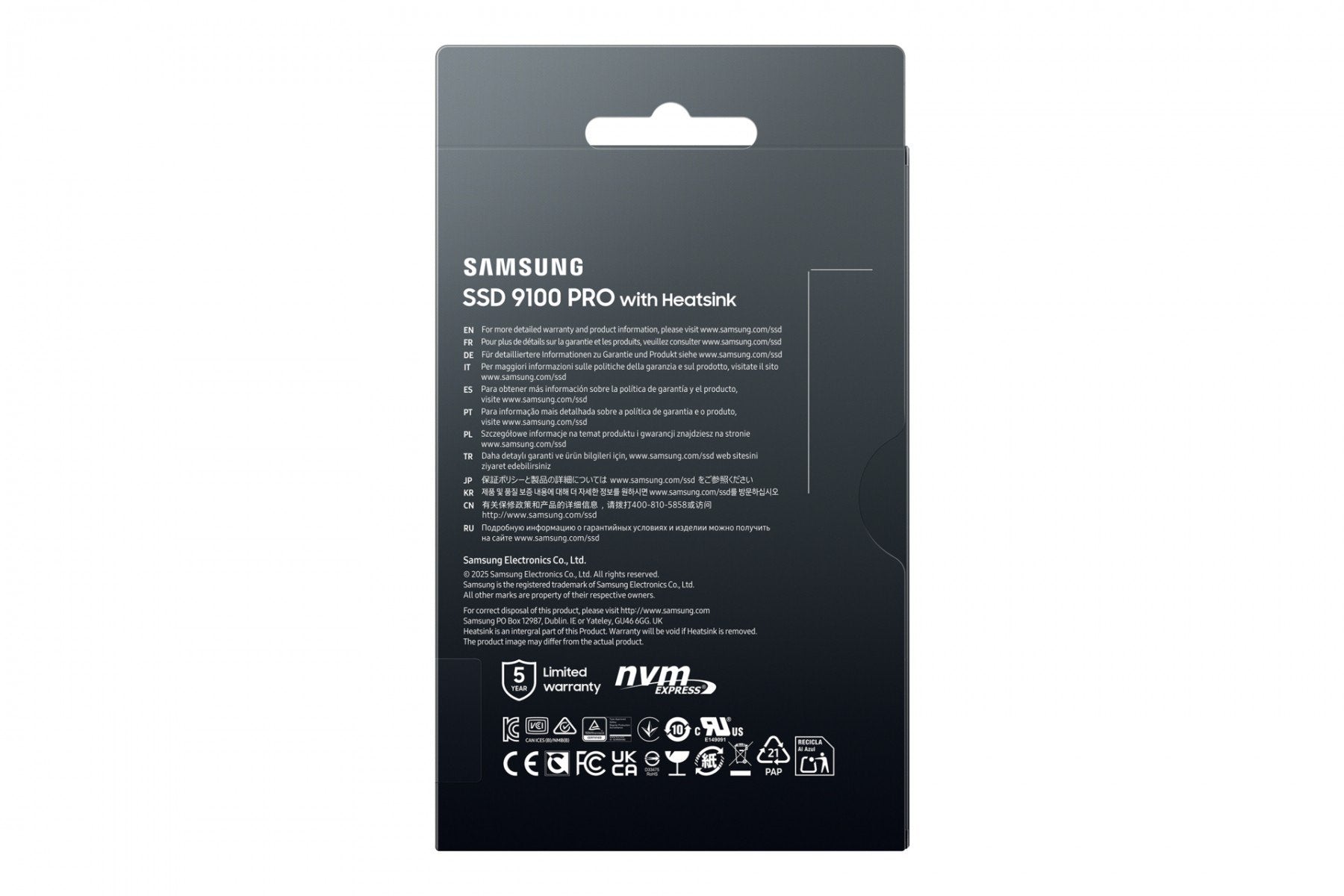 9100PRO 2TB SSD M.2 NVMe PCIe 5 Heatsink