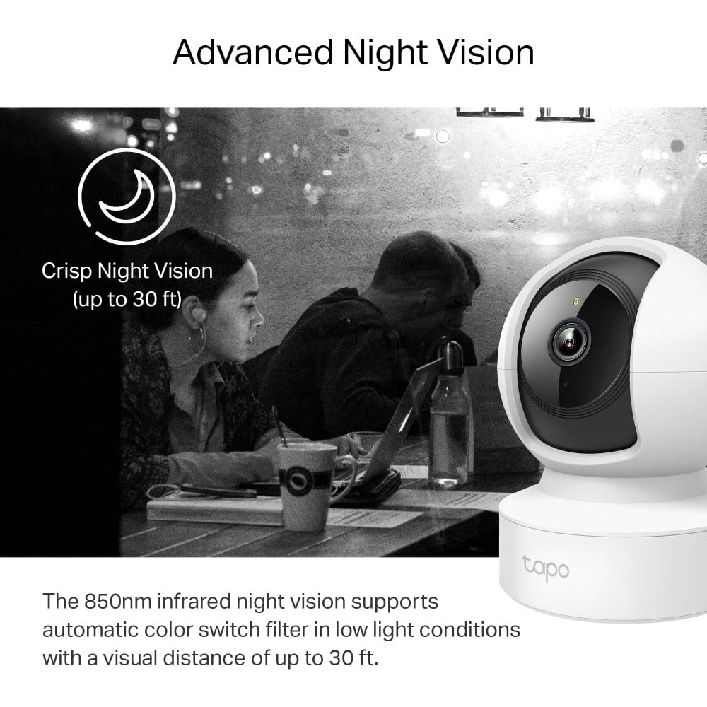 TP-LINK TAPO C212 Pan/Tilt Home Security Wi-Fi Camera 360/114deg 2K 3MP white
