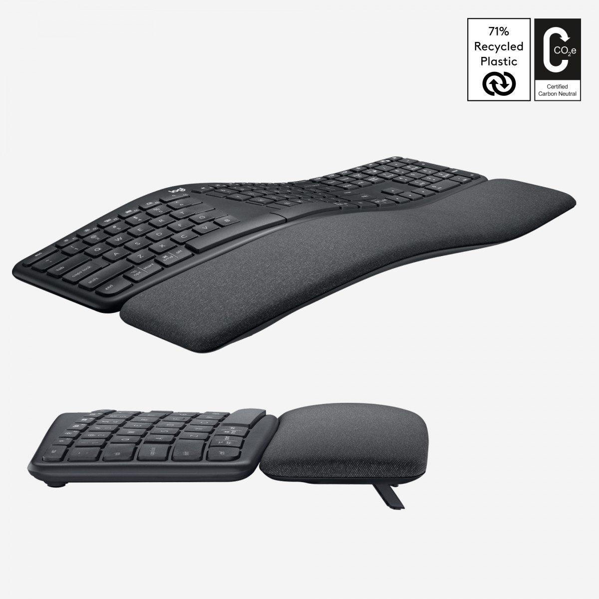 Logitech ERGO K860 clavier Bureau RF sans fil + Bluetooth QWERTY US International Graphite