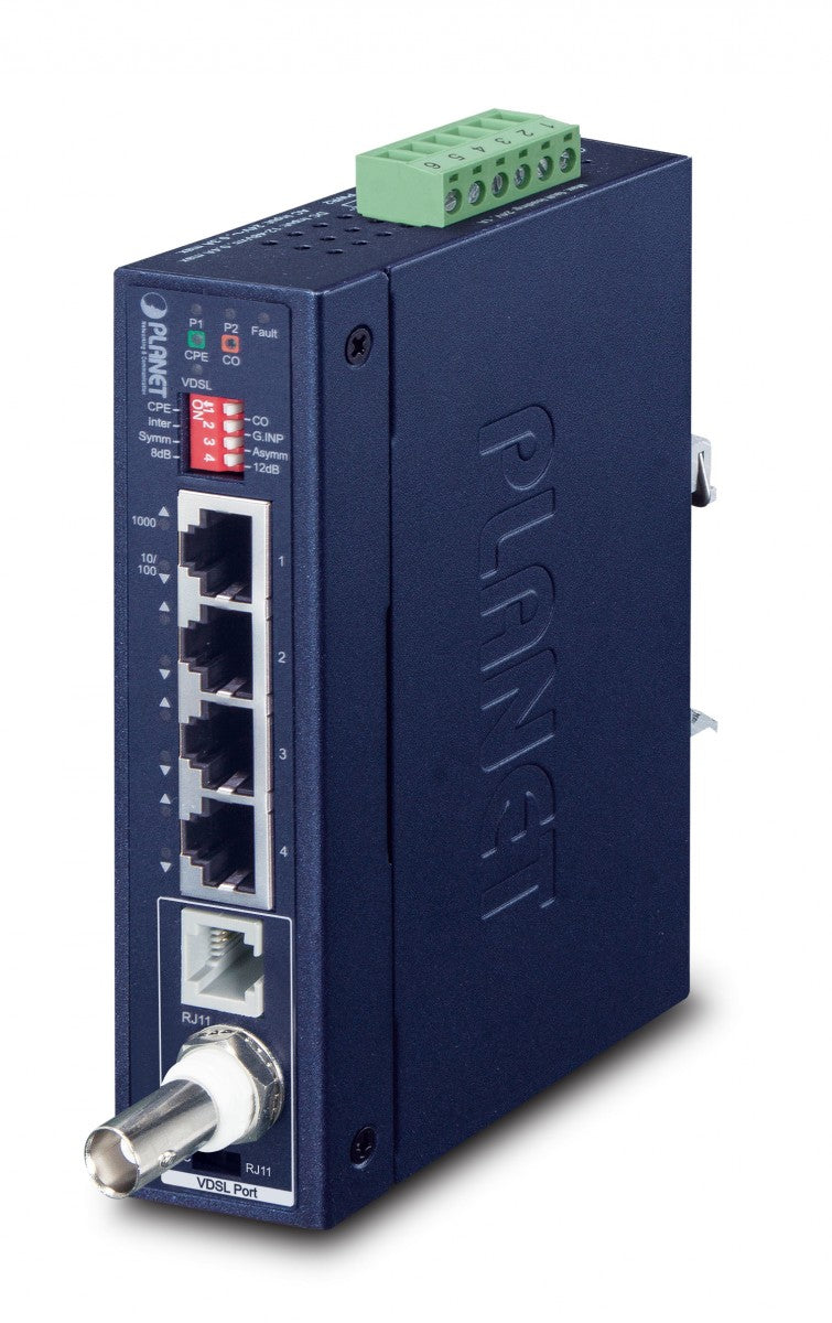 IP30 Industrial Gigabit Ethern - Émetteur et récepteur réseau - 1200 m - IEEE 802.3 - IEEE 802.3ab - IEEE 802.3u - Bleu - Métal - 0.4 A