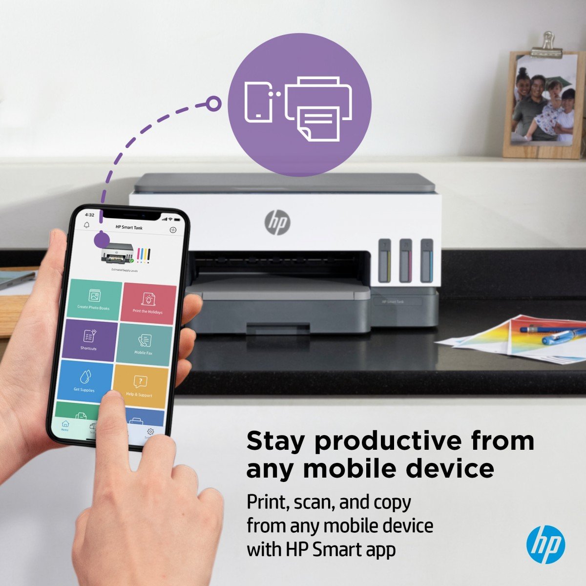 HP Smart Tank 7005 All-in-One MFP colour inkjet refillable A4 15ppm Print 250sheets USB Bluetooth imprimante Wi-Fi multifonction