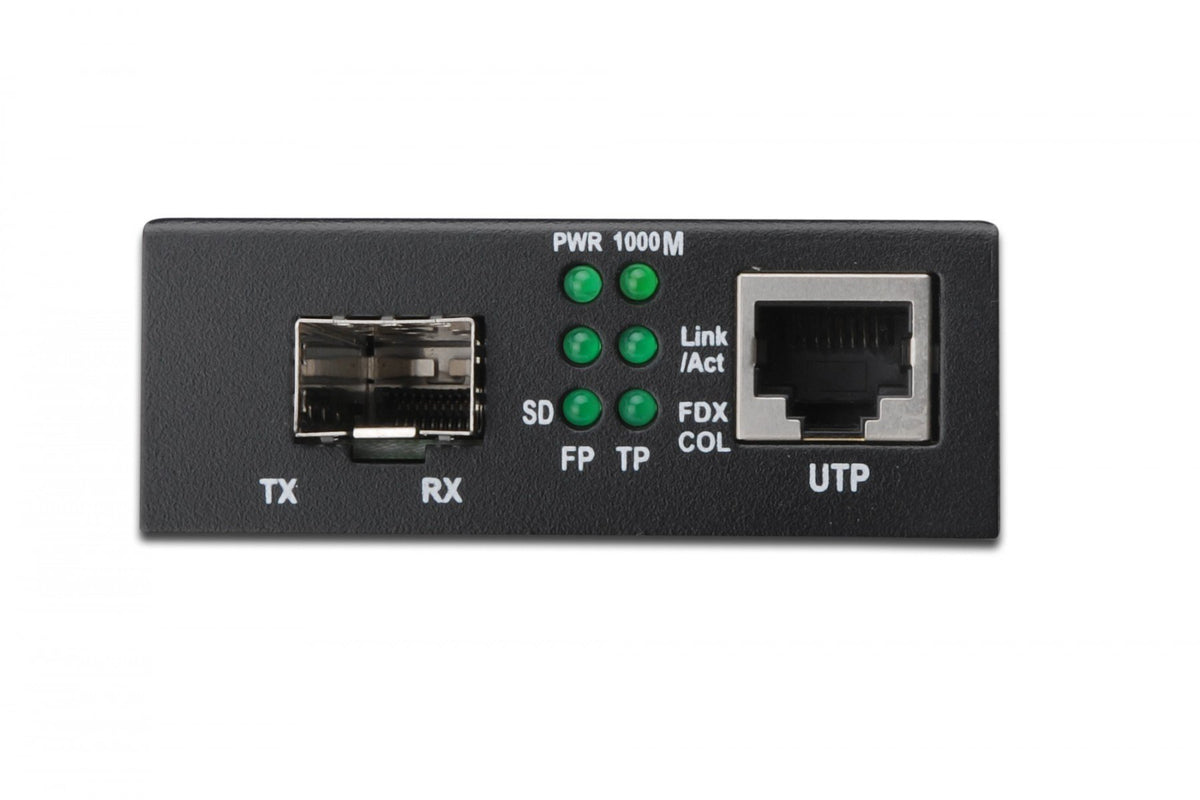 Digitus DN-82130 convertisseur de support réseau 1000 Mbit/s Noir