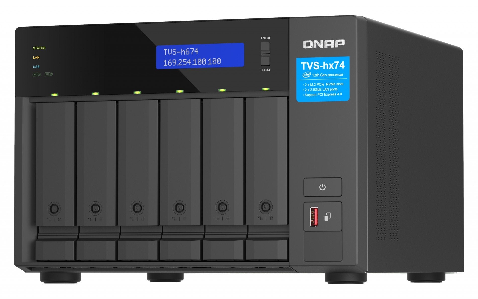 6-bay QuTS hero NAS i512400 6c/12-thread
