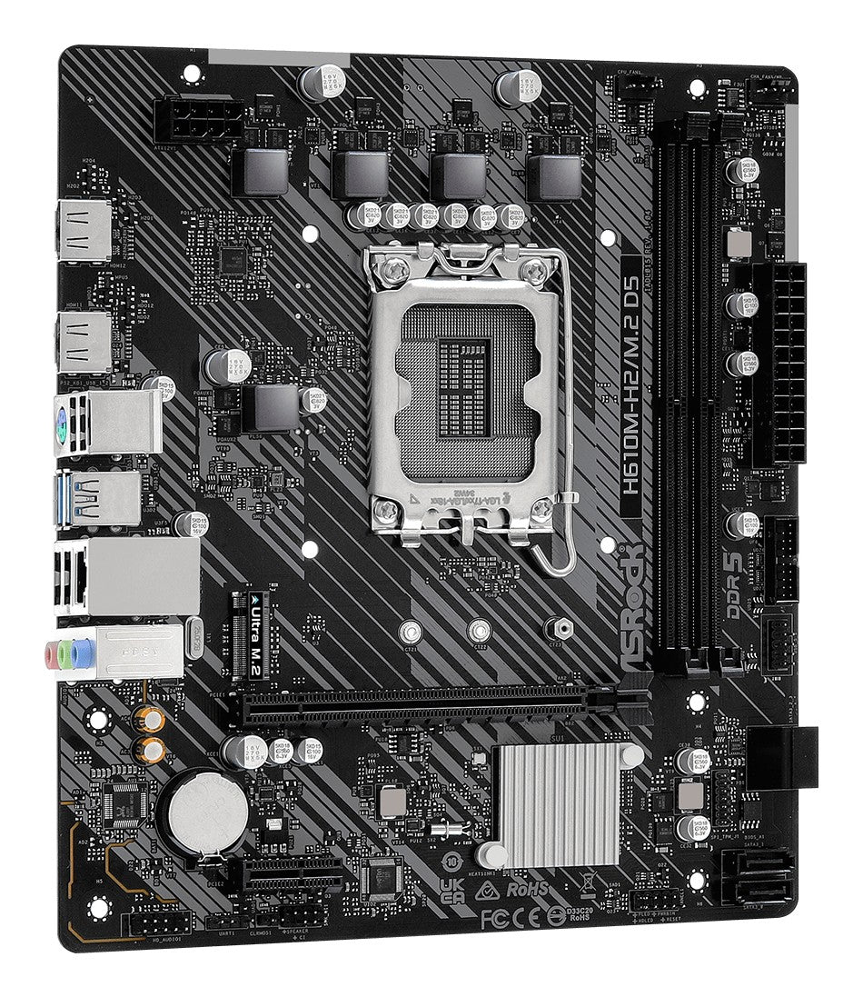 ASRock 90-MXBML0-A0UAYZ Carte mere H610M Micro ATX avec support DDR5 et M.2