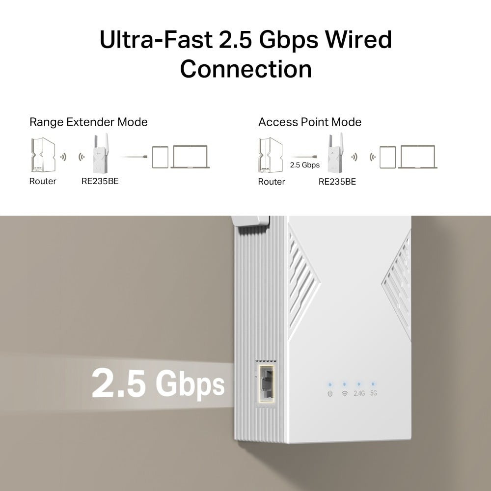 TP-LINK BE3600 Dual-Band Wi-Fi 7 Range Extender