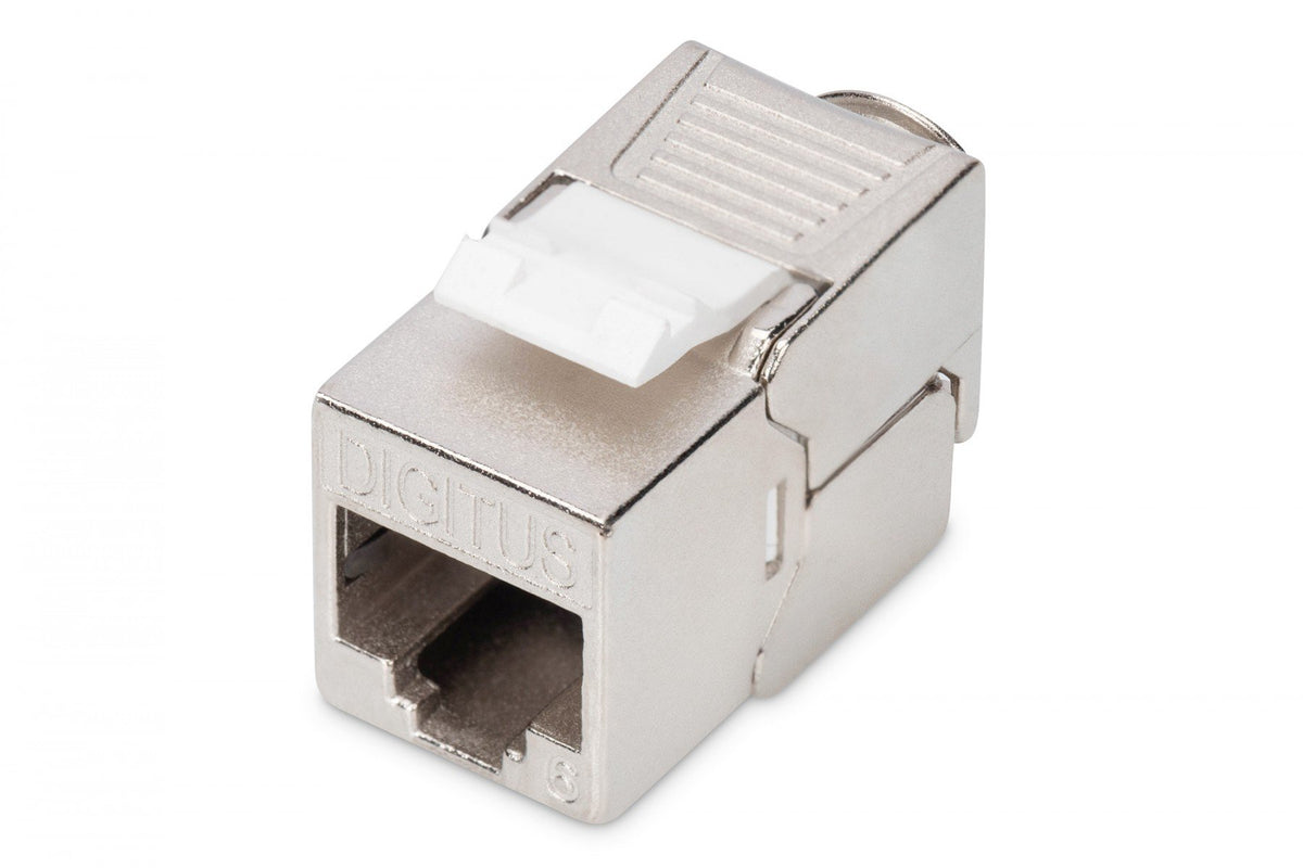 DIGITUS Module Keystone CAT 6 - blindé - Plat - Argent - RJ-45 - RJ-45 - Femelle - Femelle