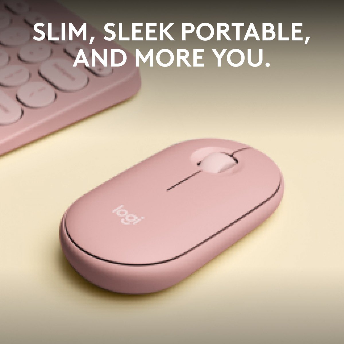 LOGITECH Pebble Mouse 2 M350s Mouse optical 3 buttons wireless Bluetooth 5.2 LE tonal rose