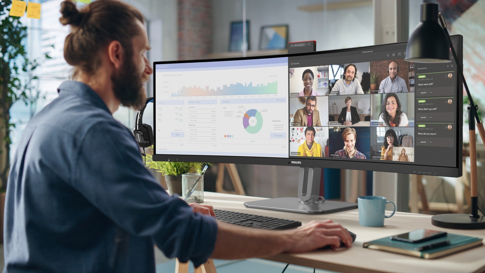 PHILIPS 49B2U6900CH/00 48.8p 5120x1440 VA Curved 1800R H/A 130mm SUPERWIDE USB-C 75Hz DP 2xHDMI USB HUB SPEAKERS