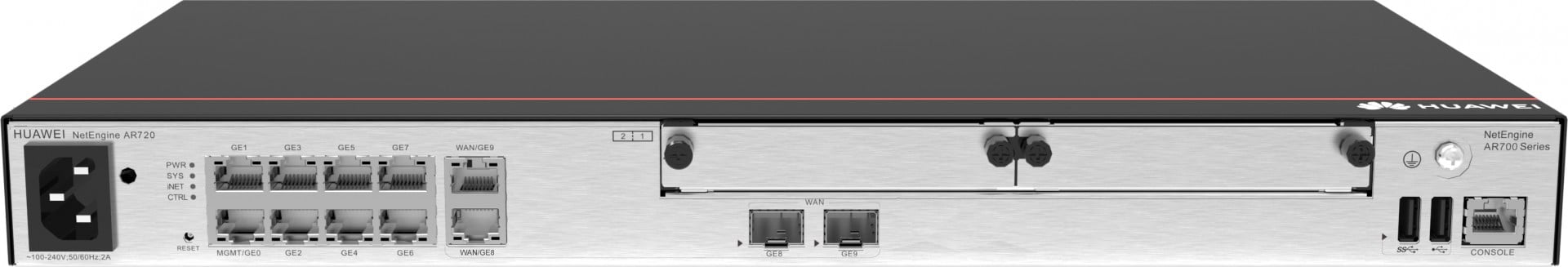 Huawei Router NetEngine AR720, 2*GE combo WAN, 8*GE LAN, 2*USB 2.0, 2*SIC