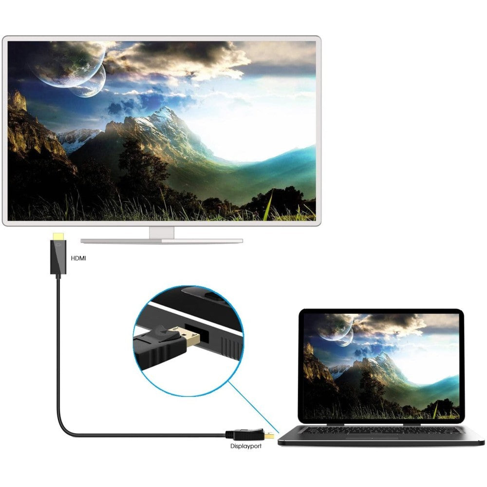 Techly ICOC DSP-H12-020 Câble DisplayPort vers HDMI 1080p*60Hz 2m M/M
