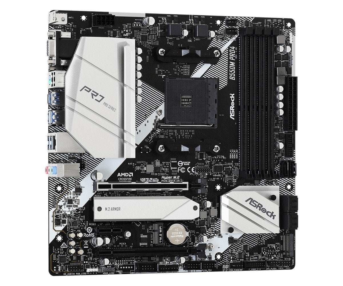 ASRock 90-MXBDK0-A0UAYZ Carte mere B550M Pro4 avec support AMD Ryzen