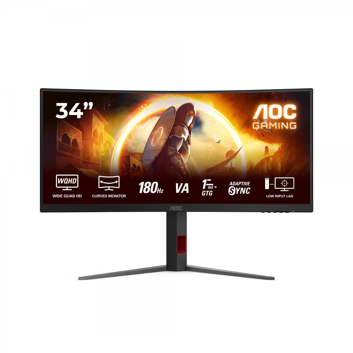 AOC CU34G4 34p Curved Fast VA UWQHD 21:9 180Hz 0.5ms 300cd/m2 HDMI 2.0 DP1.4 Speakers