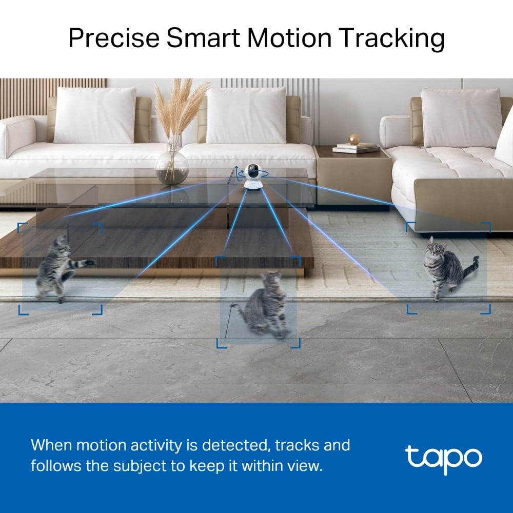 TP-LINK Pan/Tilt AI Home Security Wi-Fi Camera 2K QHD 2560x1440 2.4GHz Horizontal 360