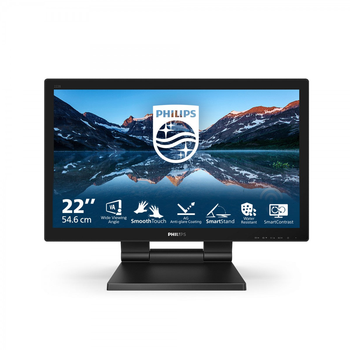 PHILIPS 222B9TA 21.5p FHD Touch 16:9 VA 60Hz HAS 184 D-SUB DVI HDMI 1.4 DP 1.2