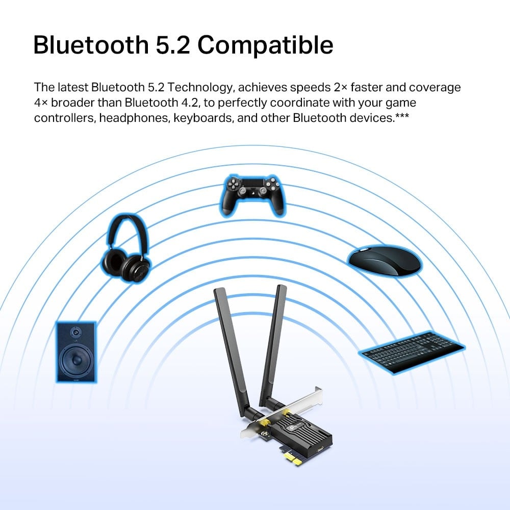 TP-LINK AX3000 Dual Band Wi-Fi 6 Bluetooth PCI Express Adapter