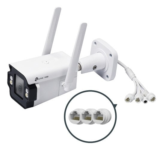 TP-LINK VIGI 4MP Outdoor Full-Color 4G Bullet Network Camera 4G Cat4 LTE-TDD/LTE-FDD/WCDMA 3xLAN Ports 4MP 1/2.7inch